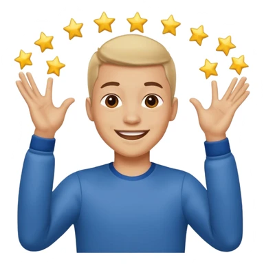 Young man doing celebration pose sticker