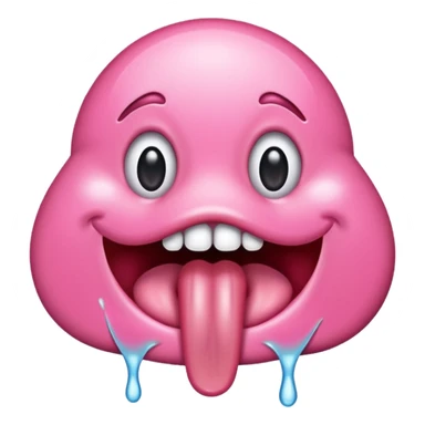 Tongue with drool sticker