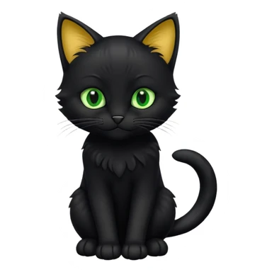 Chat noir peinture mignon assis sticker