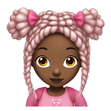 black girl with box braids and a hello kitty headbands sticker