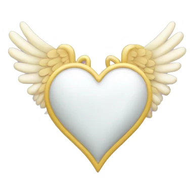 white heart with angel wings sticker