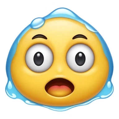 Watery mouth emoji with googly eyes sticker