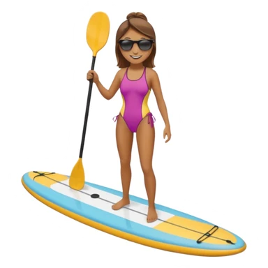 Creame una persona haciendo paddle board sticker