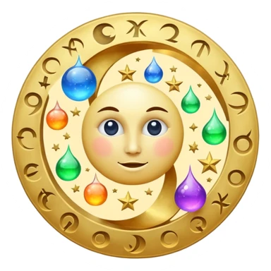 moon with spinning alchemy symbols dizzy sticker