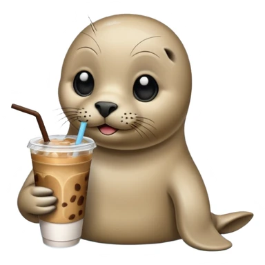 Seal with iced coffee sticker