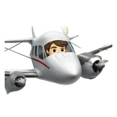 Brown haired mullet man flying plane that’s crashing sticker