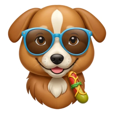 un perro salchica con gafas de sol sticker