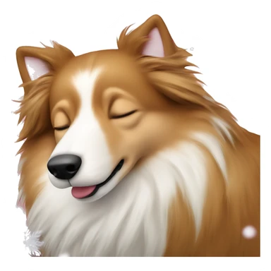 sleeping shetland sheepdog christmas sticker