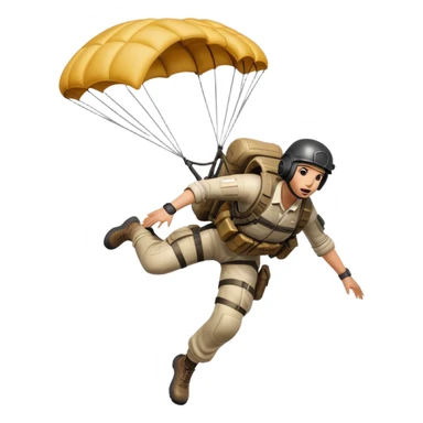 PUBG character falling from the sky with parachute deployed sticker