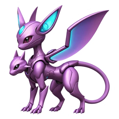 Futuristic armored cyber-Palkia-Mewtwo-Sableye-Genesect-Deoxys-Espeon-alien-hybrid-fusion sticker