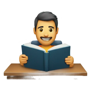 Um homem segurando um livro e um computador  sticker