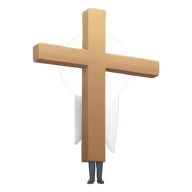 Person praise Jesus cross sticker