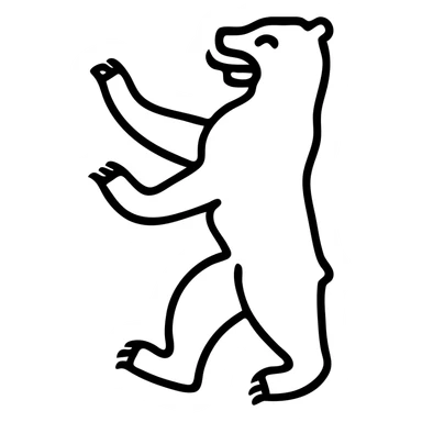 Berlin Bear silhouette, minimalistic, strong outline, no text, icon style sticker