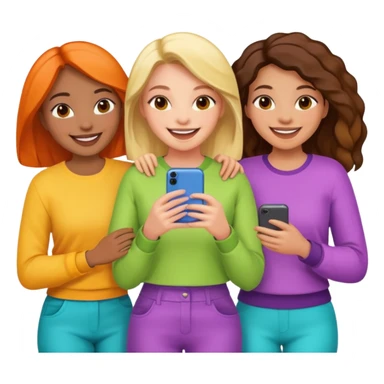 a group of friends who are female sticker