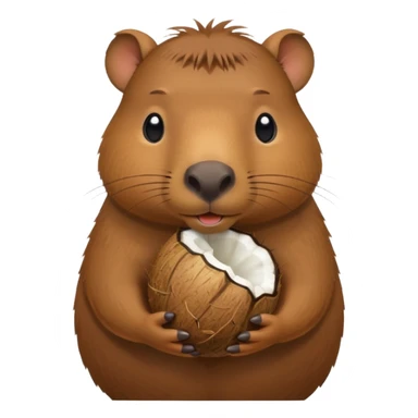 capybara with coconut shell  sticker