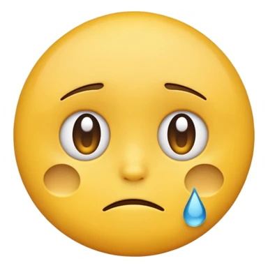 sorry emoji, sad face with a small tear sticker