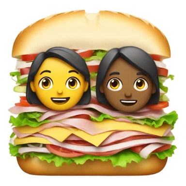 White human couple sitting on top of big sandwich eating dinner (not sandwich) sticker