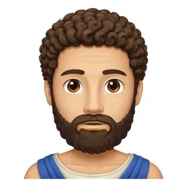 white ancient greek young man with beard sticker