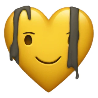 a dark yellow heart sticker