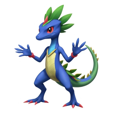 Axew-Sceptile-Inteleon-Greninja-fusion (full body) sticker