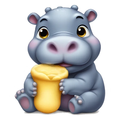 baby hippo blowing a kiss mark sticker