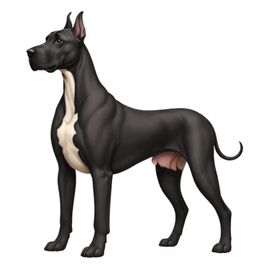 Black Male Great Dane with cropped ears in a show stance sticker