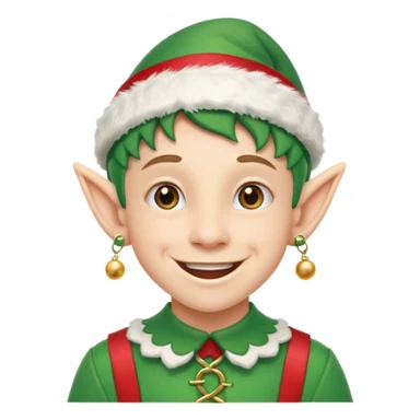 duende navideño con una sonrisa amplia y ortodoncia sticker