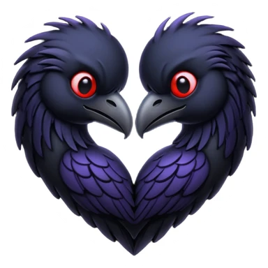 emo heart with night sky and dark ravens sticker