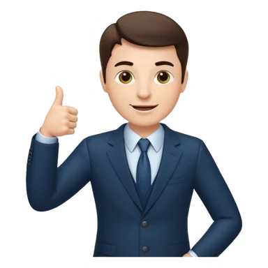 boss on a phone call, giving a thumbs up sticker