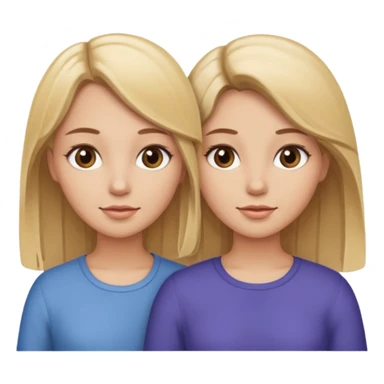 two sisters one blondie another brown hair sticker