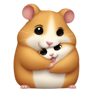 two happy hamsters hug sticker