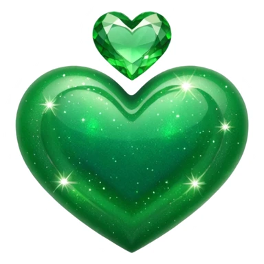 Green Heart with green sparkles sticker
