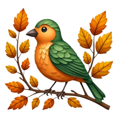 Bird made of leaves and branches  sticker