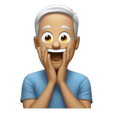 Giggle with hands to face sticker