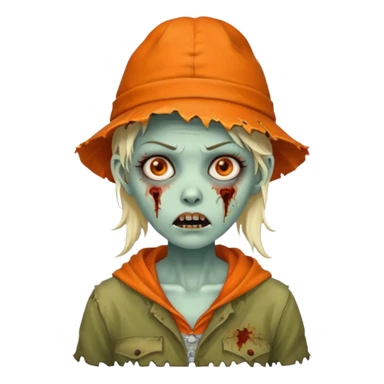 zombie woman in orange hats sticker