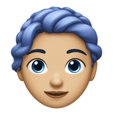 Chica a de cabello revelde blanco, de ojos azules y piel blanca. Con suéter lila sticker