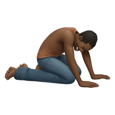 Black person crying laughing on their back with feet on the floor  sticker