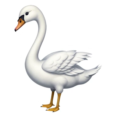 A swan who stand on left see on Right sticker