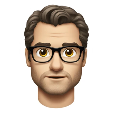 Henry cavill with a laptop in front of him and glasses make him look 29 years old  sticker