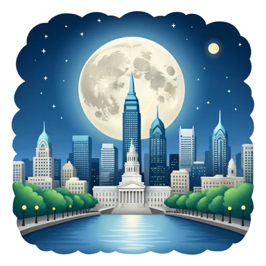 Moon on Philadelphia  sticker