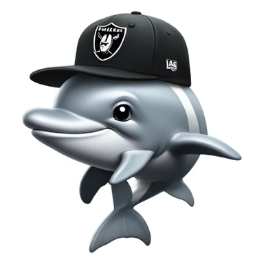 Dolphin with Las Vegas Raiders cap  sticker