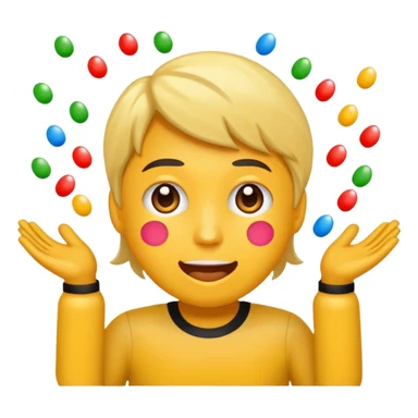 Erstell mir ein Emoji wo jemand ein Rennen gewinnt mit Konfetti sticker