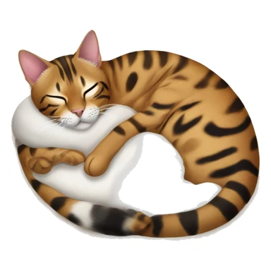 Two bengal cats sleeping like yin and yang sticker