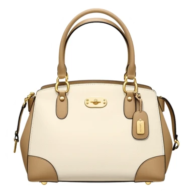 white beige coach handbag sticker