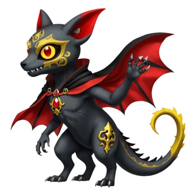 Shiny Evil Vintage Gothic Duskull-Salandit-Umbreon-Fakémon-hybrid-creature (full body)  sticker