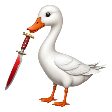 Duck holding knife but make it a white goose sticker