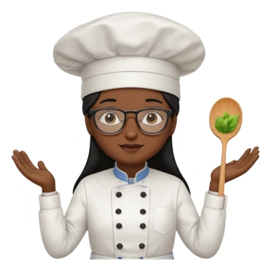 Profesora de pastelería morena con gafas y pelo negro largo sticker