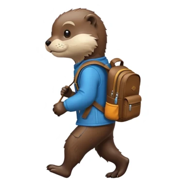 otter going home with a backpack sticker