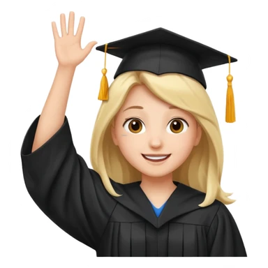 happy student raising arms sticker