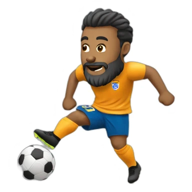 jugador de futbol con barba chutando a gol sticker